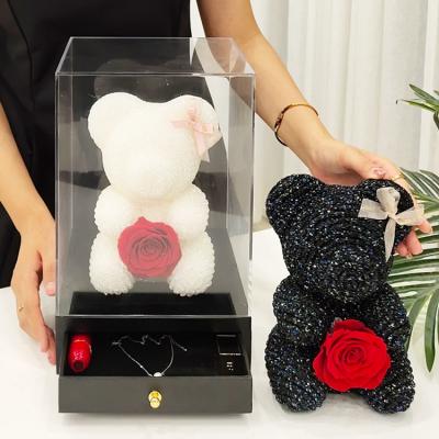 China Japan and South Korea style immortal flower preserved soap flower faux stone Teddy Bear Flower for sale