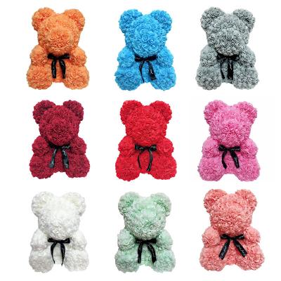 China Japan and South Korea Style Hot Selling Valentine Gift Set Preserved Flower Gift for Girlfriend Bear Teddy Bear Flowers for sale