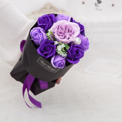 China Various Parts Austin Flower Bouquet Graduation Brides Artificial Wedding Rose Soap Flower Bouquet Wedding for sale