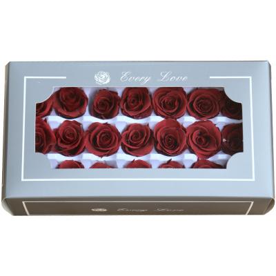 China Material gift box Mini Preserved Rose Preserved Flower Rose 2-3CM diameter immortal flowers of various parts 21pcs in box for sale