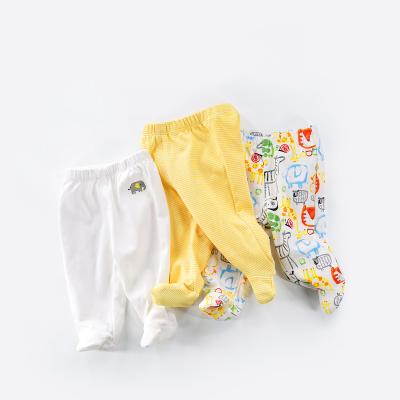 China 100% interlocked knit cotton Top Quality 100% Interlocked Knit Cotton Baby Footed Pants Pack for sale