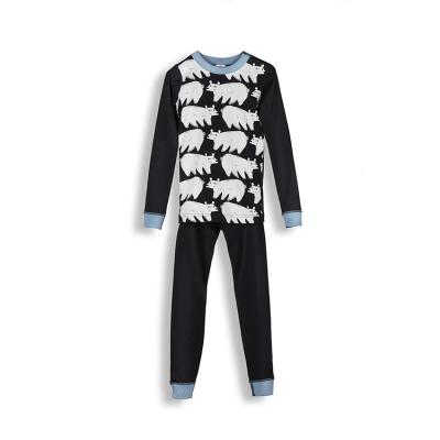 China Smooth Soft Snug Fit with High Yarned Textile Kids' 100% Cotton Cub Long Sleeve Pajamas for sale