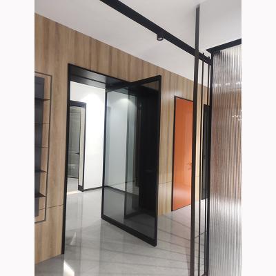 China Aluminum hotel glass-glass office door pivot decoration revolving doors luxury tempering interior glass revolving doors for sale