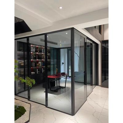 China Sliding Doors Aluminum Slim Metal Elevator Decoration Frame Sliding Door For Office Housing Aluminum Sliding Glass Doors for sale