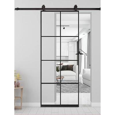 China Sound Insulation Sliding Living Room Soundproof Interior Aluminum Barn Door Barn Door Double Track Sliding Doors for sale