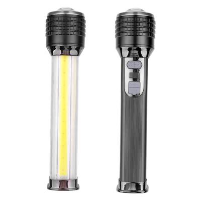 China New Design XHP70 XHP 70 LANDSCAPE Super Bright LCD Display Zoom Camping Built-in COB Battery Led Flashlight Torch for sale