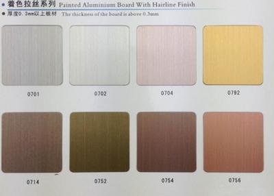 Cina Linea di capelli Rifinitura di colore Rivestimento di bobina di alluminio Lega 3003 24 Gauge Foglio di alluminio pre-dipinto Per il pannello di decorazione interna in vendita