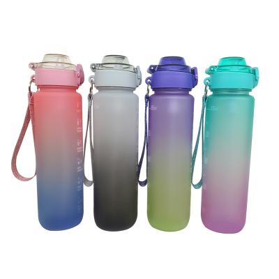 China Sustainable Leak Proof Bpa Free Drinking Water Bottle 1l 32oz With Time Marker for sale