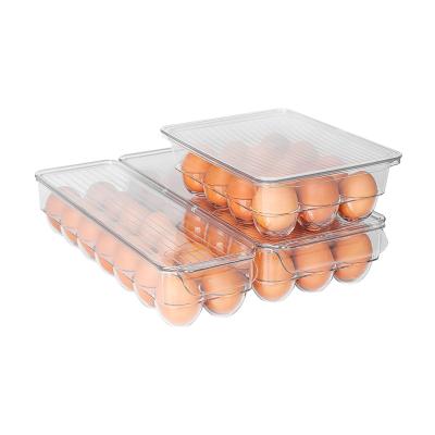 China NINGBO FUTURE Viable Kitchen Egg Storage Bin Food Refrigerator Clear Plastic Fridge For Drinks Organizer for sale