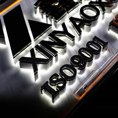 China Luminous commercial sigange sidelit company sign shop logo store signs letters stainless steel LED acrylic light design for sale