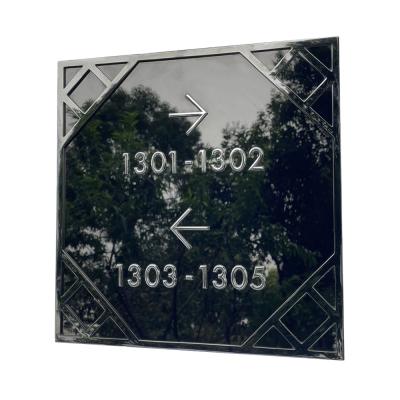 China DOTT Mirror Manufacture Mirror Stainless Steel House Number Artistic Character Customized 3D Design for sale