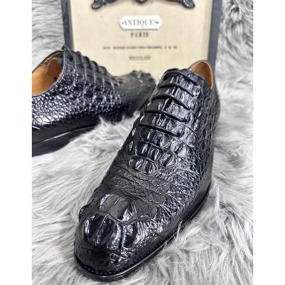 China Goodyear's Large Unique Durable Siamese Crocodile Skull Full Leather Men's Shoes Crocodile Leather Shoes Business Casual Dress Shoes for sale