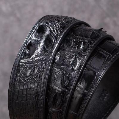 China Crocodile bone auto snap skin imported crocodile leather belts are lightweight luxury for sale