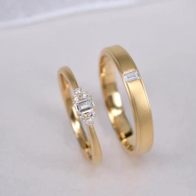 China New FASHIONABLE Classic Designed Couples Ring Real 9k 14K 18K Gold Real Diamond Wedding Ring For Men And Women Diamond Engagement Ring for sale