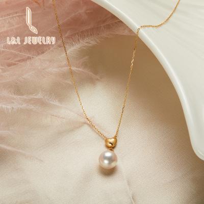 China CLASSIC Good Quality Elegant Fashion Big Saltwater Pearl AAA 18K Gold Grade Akoya Pearl Necklace Adjustable Link Chain For Women Gift for sale