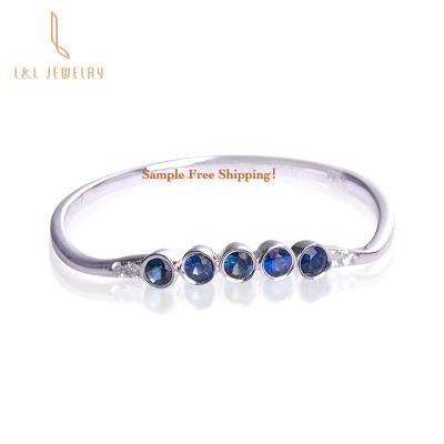 China Free Shipping Popular Women's Sapphire Luxury Romantic Witness Blue Gemstone Ring 18k AU750 White Gold For Lady for sale