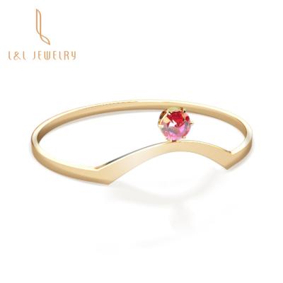 China CLASSIC Natural Gemstone Ruby Gold Ring Pigeon's Blood Design with Stone Claw Setting 18k Gold Ring for sale