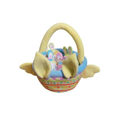 China Sing at Easter High Quality Bunny Eggs Plush Doll Soft Cute Colorful Easter Egg Toys Bunny Toy Popular Stuffed Easter Basket for Kids for sale