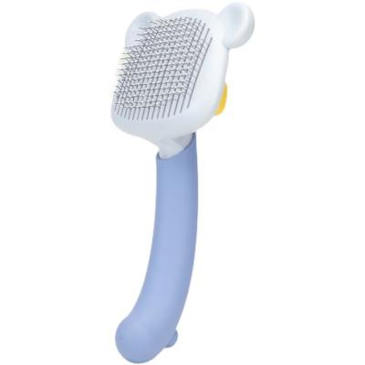 China Pet Comb Dog Cat Fur Hair Remover Grooming Deshedding Blade Brush Comb Stocked With Self Cleaning Button for sale