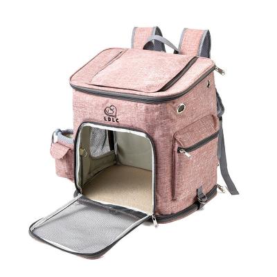 China Large Cute Travel Mesh Surface Pet Outing Outside Comfortable Breathable Comfortable Car Pet Carrier Bag for sale