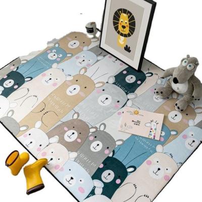 China Outdoor Play Kids PVC Animal Puzzle Mat Play Learn For Baby Game Waterproof Bedroom Mat Rectangular Blanket for sale