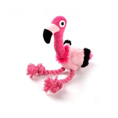 China Sustainable Plush Toys Doll Of Sound Shape Cheap Customized Flamingo Knitted Soft Talking Dog Toy for sale