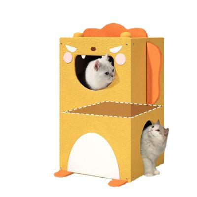 China New Design Sustainable Wooden Pet Nest Modern Pet Furniture Cat House for sale