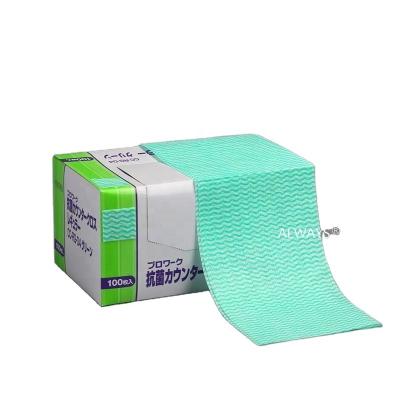 China Sustainable Inexpensive Quarter-Ply Wave Pattern Mesh All-Purpose Polyester Viscous Foodservice Cleaning Wipes for sale