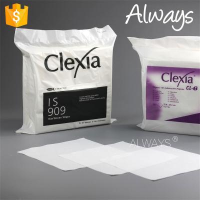 China Sustainable Disposable Cellulose Nonwoven Polyester 9x9 Esd Spunlace Electronic Lint Free Cleanroom Wipes for sale