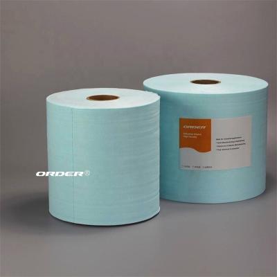 China Auto Paint Heavy Duty Turquoise Nonwoven Aperture Industrial Cleaning Wipers for sale