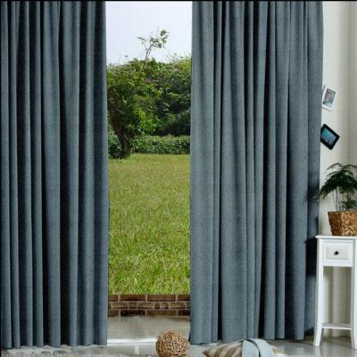 China Modern Blue Color Blackout Blackout Jacquard Window Curtain Curtain For Live Room for sale