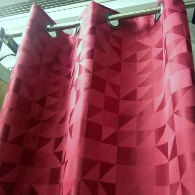 China Wholesale Insulated Ready Made Curtain In Living Room Home Drapes Jacquard In Red Color Fancy for sale