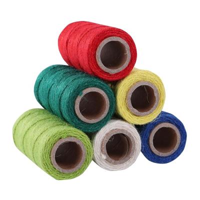 China High Tensile 100% Natrual Yarn 3 Ply Twisted Twine 100m 200m Ball 180m Cotton Rope Hemp Sisal Yarn Jute Twisted Rope Twine for sale