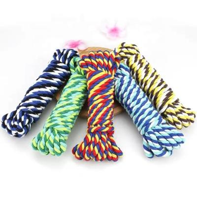 China Soft 3-Strand Mixed Multi Color Macrame Rope Twisted Cotton Rope Twine for sale