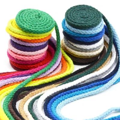 China Soft Multicolor Round Braided 100% Cotton Rope Rope Wrapping Yarn For Macrame for sale