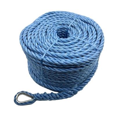 China Marine Dock Line PP Twisted Boat Mooring Rope Marine Safety Anchor Line for sale