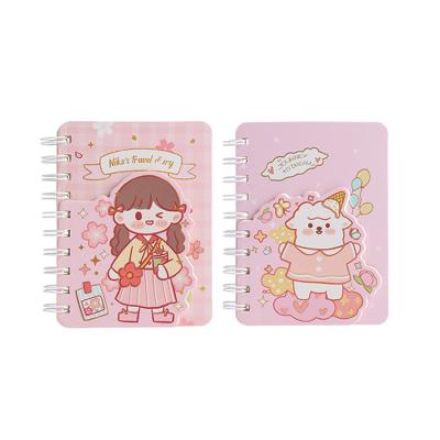 China Korean Eco-friendly Pink Spiral Planner Printed Mini Memo Pad Pocket Custom Made Kawaii Notepad for sale