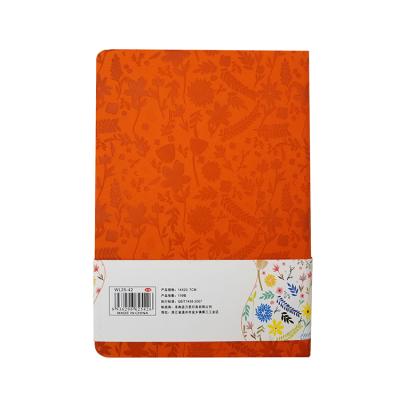 China Custom Printed A5 Hardcover PU Leather Daily Lined Diary Notebook Embossed By Hardcover Size for sale