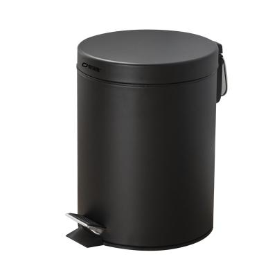 China Matte Round 5 Liter Version Trash Can Household Pedal Quiet Slowdown With Cover Storage Toilet 100321/100325 for sale