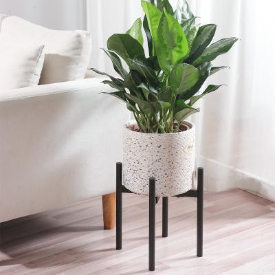 China Large Adjustable Standing Pot Indoor Plant Pot Metal Stocked Nordic Modern Planter for sale