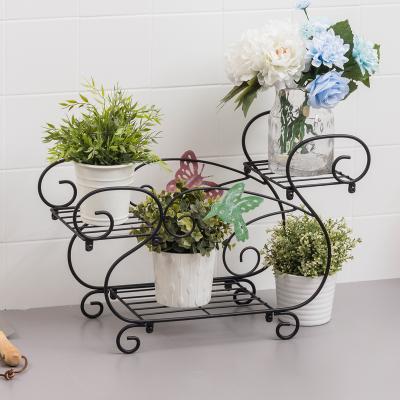 China Factory Stocked High Quality Hot Sales Wrought Iron Flower Pot Holders Metal Flower Casting Rack for sale