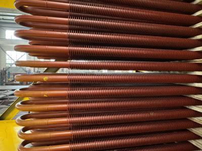 China 12.7-18mm Base Pipe O.D. Spiral Fin Tube Extruded Serrated Painted for sale