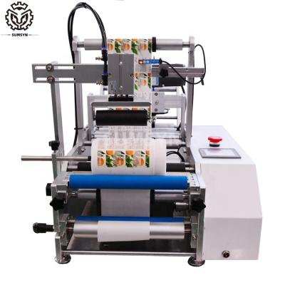 China Semi round bottle labeling machine with date printer self-adhesive labeller for sale