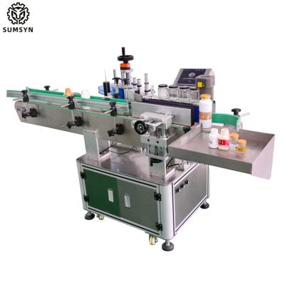 China Best sale Autometic round bottle labeling machine for round flat square bottle cup jar can to label dobel side labeling for sale