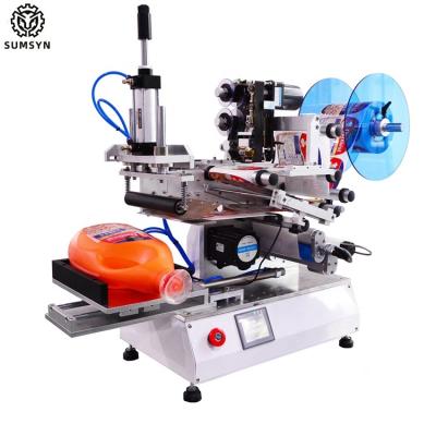 中国 Semi automatic flat labeling machine manual plane labeling machine with date printing 販売のため