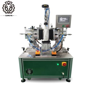 China Semi automatic double sides labeling machine flat square bottle etiquetadora manual labeling machine for shampoo Gallon bottle for sale