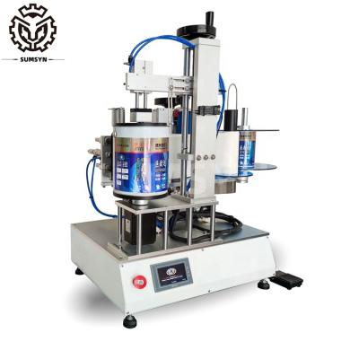 China New design semi automatic big diameter cans round bottle labeling machine for sale