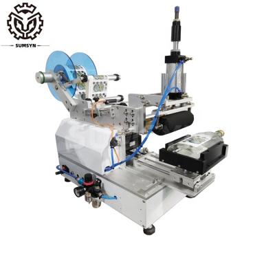 China Semi automatic flat wine bottle labeling machine manual plane label applicator for sale