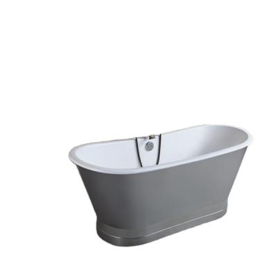 China Classic Slipper Enameled Steel Bathtub Freestanding Double Bathtub Enameled Steel Steel for sale