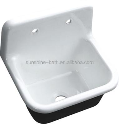 China Without Faucet SW-4013 OEM ODM Factory Porcelain Enamel Cast Iron Bathroom Sink for sale